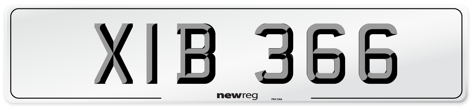 XIB 366 Number Plate from New Reg